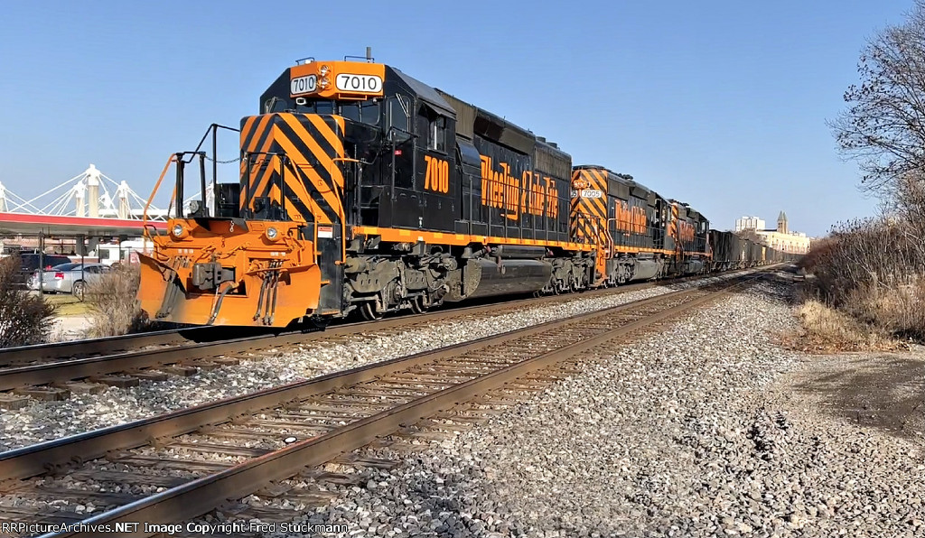 WE 7010 passes the Transit Center.